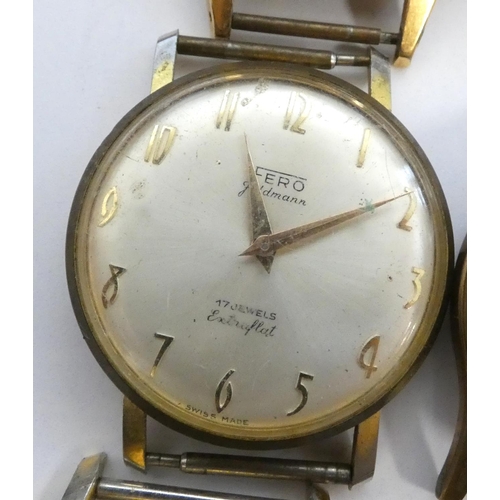 68 - Group of vintage wristwatches to include Oris Super 17 jewels, Fero Feldmann, Buler etc.