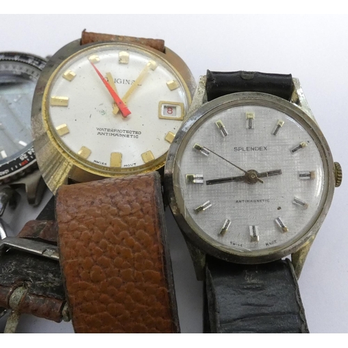 69 - Group of vintage wristwatches to include Ascot automatic, Junghans Mega, Lucerne etc.