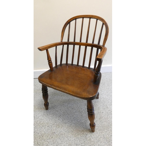 359 - 19th century ash & elm childs windsor chair. Height 65cm.