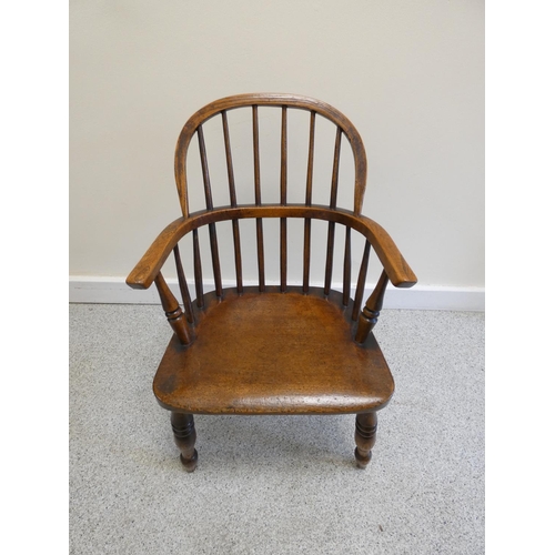 359 - 19th century ash & elm childs windsor chair. Height 65cm.