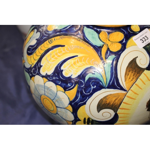 333 - Italian Cantagalli maiolica vase, late 19th century, the ovoid body decorated in the renaissance man... 