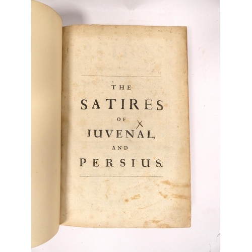 225 - DRYDEN MR. (JOHN).  The Satires of Decimus Junius Juvenalis Translated into English Verse ... Togeth... 