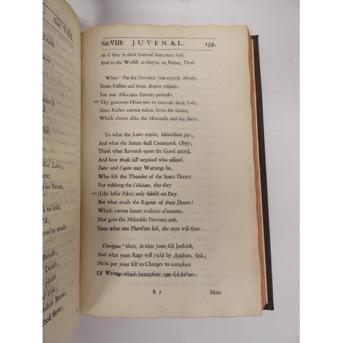 225 - DRYDEN MR. (JOHN).  The Satires of Decimus Junius Juvenalis Translated into English Verse ... Togeth... 