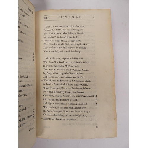 225 - DRYDEN MR. (JOHN).  The Satires of Decimus Junius Juvenalis Translated into English Verse ... Togeth... 