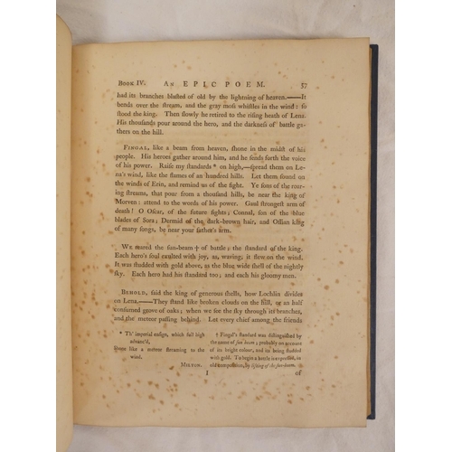 232 - MACPHERSON JAMES.  Fingal, An Ancient Epic Poem ... Composed by Ossian, the Son of Fingal. Rubricate... 