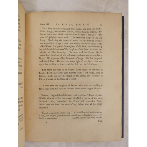 232 - MACPHERSON JAMES.  Fingal, An Ancient Epic Poem ... Composed by Ossian, the Son of Fingal. Rubricate... 