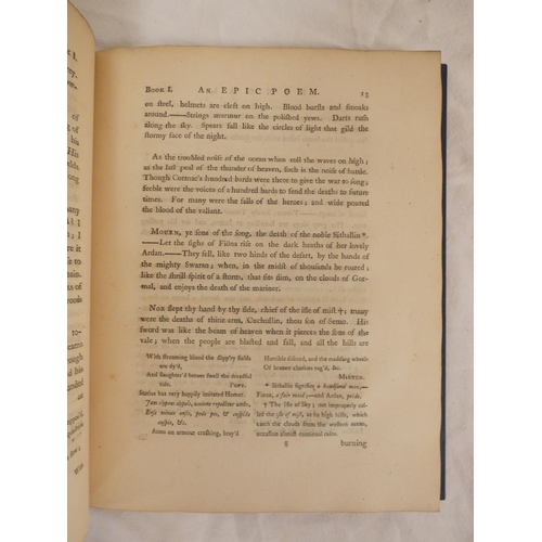 232 - MACPHERSON JAMES.  Fingal, An Ancient Epic Poem ... Composed by Ossian, the Son of Fingal. Rubricate... 