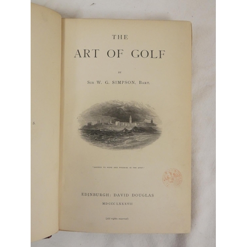 248 - SIMPSON SIR W. G.  The Art of Golf. Half title. Eng. title vignette, plates after photogra... 