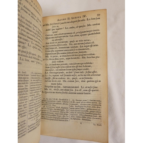 249 - PLAUTIUS M. A.  Comoediae, (ed. by) J. F. Gronovius. Eng. title. 1,220pp plus Index. Old vellum with... 