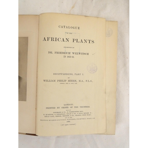 258 - WELWITSCH DOCTOR F.  Catalogue of the African Plants. 6 vols. Port. frontis. Orig. cloth b... 