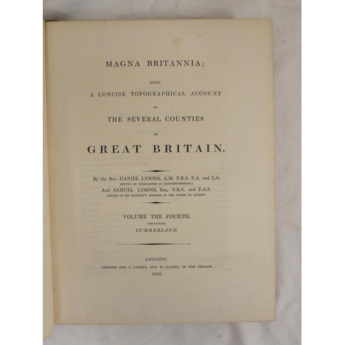 260 - LYSONS D. & S.  Magna Britannia - vol. re. Cumberland. Many fldg. & other eng. pla... 