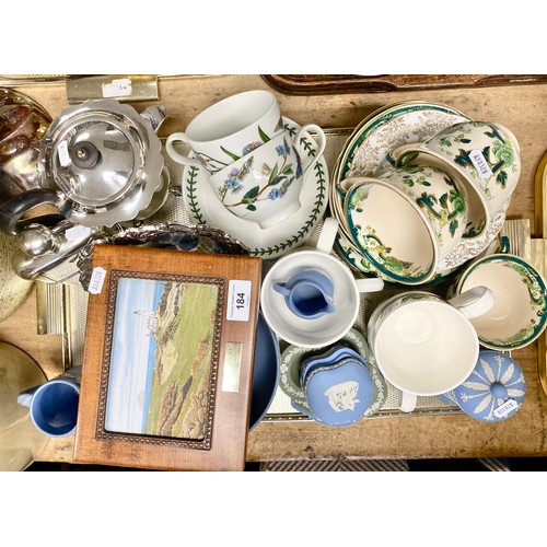 184 - Collection of Wedgwood jasperware to include bowl, Masons breakfast cup, Portmeirion breakfast cups ... 