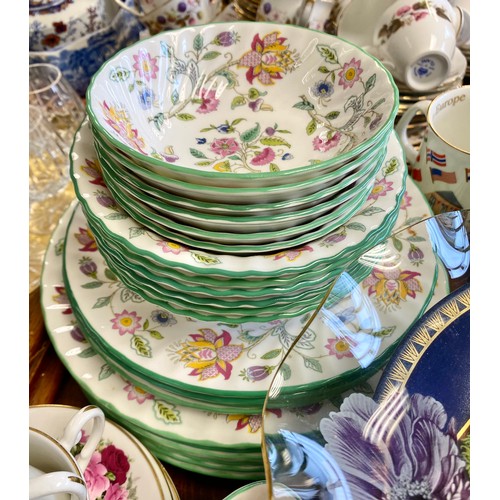 294 - Minton Haddon Hall dinnerware, 1953 Coronation commemorative cups, various decorative plates, etc