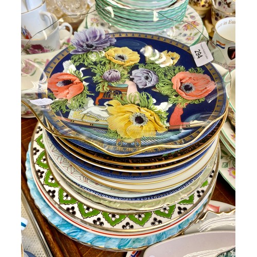 294 - Minton Haddon Hall dinnerware, 1953 Coronation commemorative cups, various decorative plates, etc