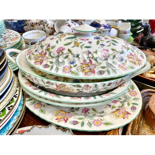 294 - Minton Haddon Hall dinnerware, 1953 Coronation commemorative cups, various decorative plates, etc