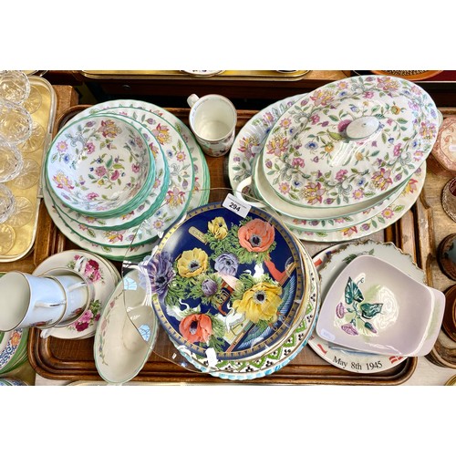 294 - Minton Haddon Hall dinnerware, 1953 Coronation commemorative cups, various decorative plates, etc