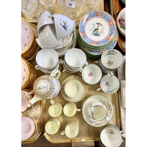 292 - Wedgwood floral decorated part teaset, Grafton Ware coffee set etc