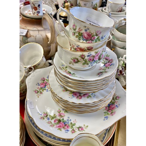 289 - Paragon Garland part teaset and another Royal Albert Moss Rose & Queens Messenger