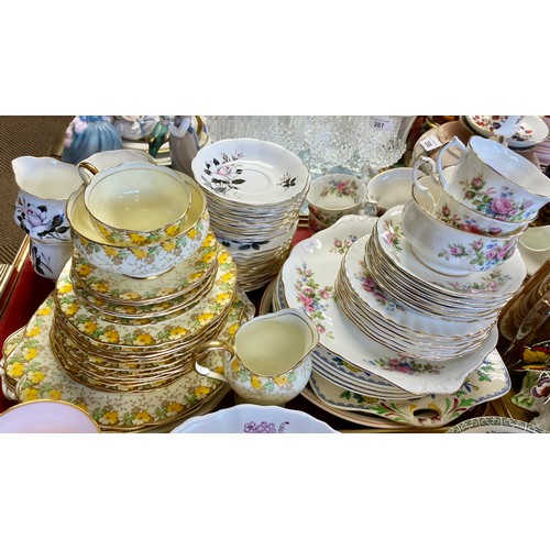 289 - Paragon Garland part teaset and another Royal Albert Moss Rose & Queens Messenger