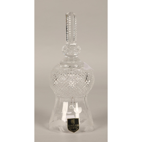 204 - Edinburgh crystal thistle design vase, bell and six liquor glasses