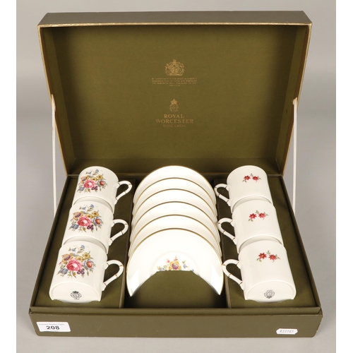 208 - Royal Worcester coffee set, boxed