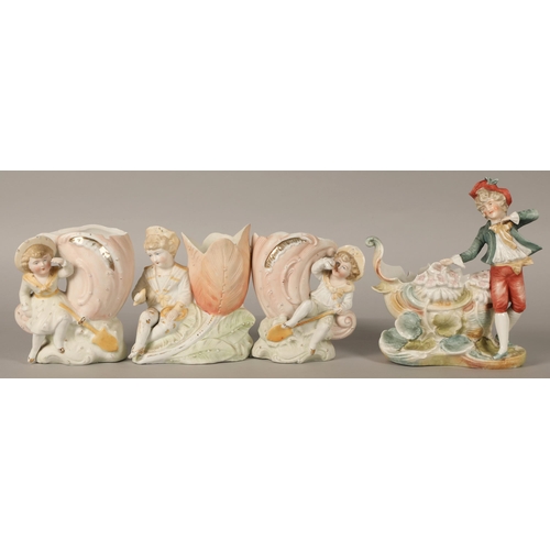 216 - Collection of Continental bisque and other figures to include Mother and Child etc