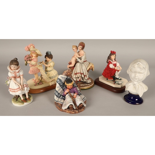 216 - Collection of Continental bisque and other figures to include Mother and Child etc