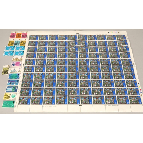 237 - Sheet of 100 stamps and envelope of assorted loose