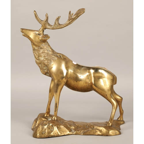 248 - Brass figure of a stag, 35cm h