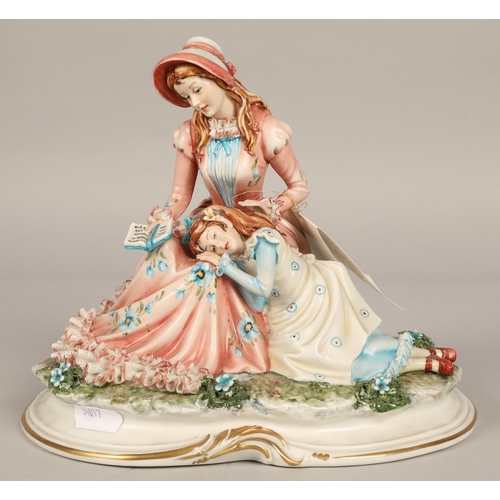 172 - Capodimonte 'Raleigh & Elizabeth' figure and two other Capodimonte 