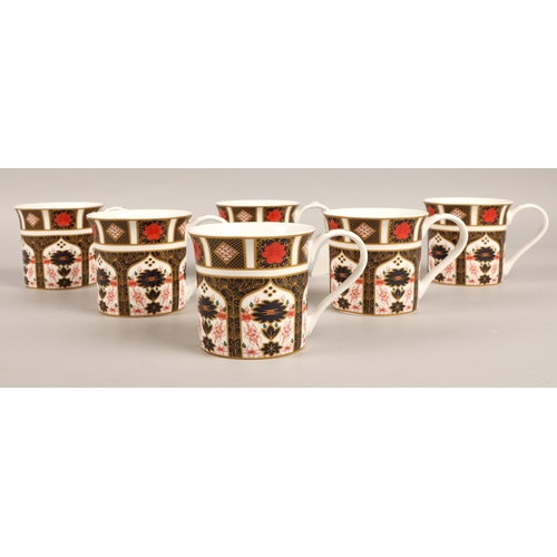 233 - Set of six Royal Crown Derby Imari pattern mugs