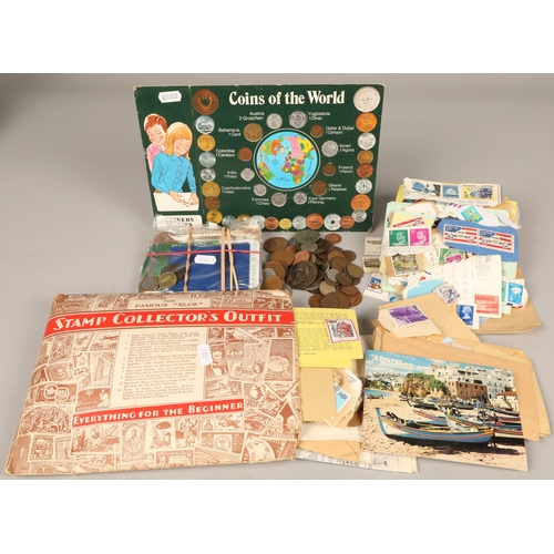 266 - Chivers Jellies coins of the world set, and assorted loose stamps and other coins