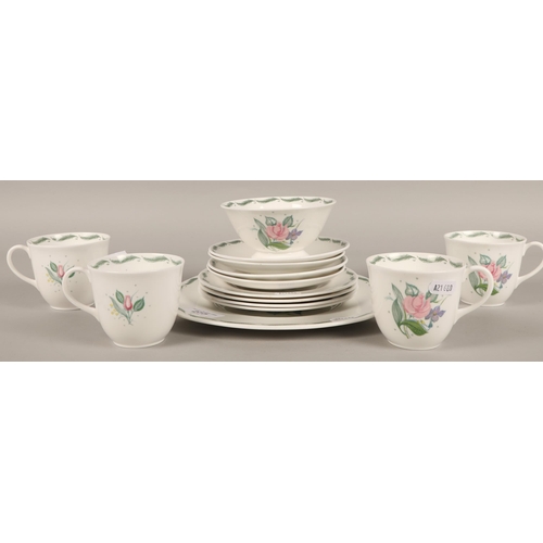 277 - Susie Cooper bone china four person part tea set