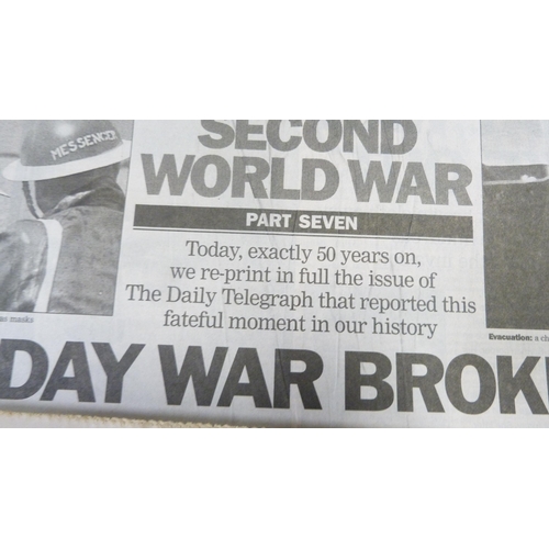 127 - The Daily Telegraph History of the Second World War reproduction newspapers, other pamphlets to incl... 