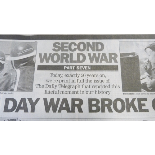 127 - The Daily Telegraph History of the Second World War reproduction newspapers, other pamphlets to incl... 