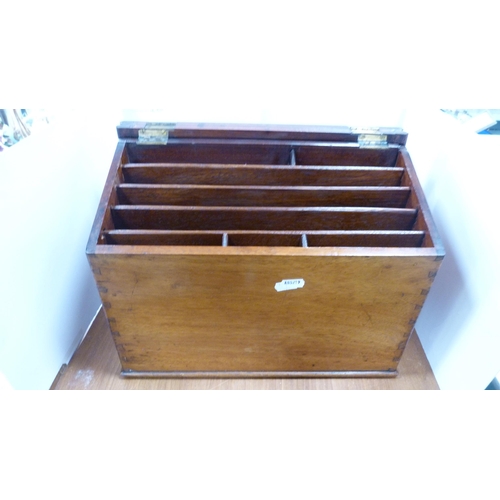 147 - Victorian mahogany hinged stationery box.