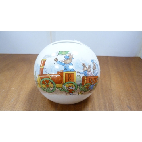 153 - Royal Doulton 'Battle of Hastings Bayeux Tapestry' jar and cover, also a Royal Doulton Bunnykins 'An... 