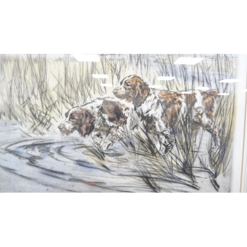 49 - Henry WilkinsonTwo spanielsPencil signed limited edition print, no. 19/75, 38cm x 40cm, and another ... 