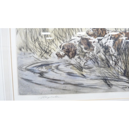 49 - Henry WilkinsonTwo spanielsPencil signed limited edition print, no. 19/75, 38cm x 40cm, and another ... 