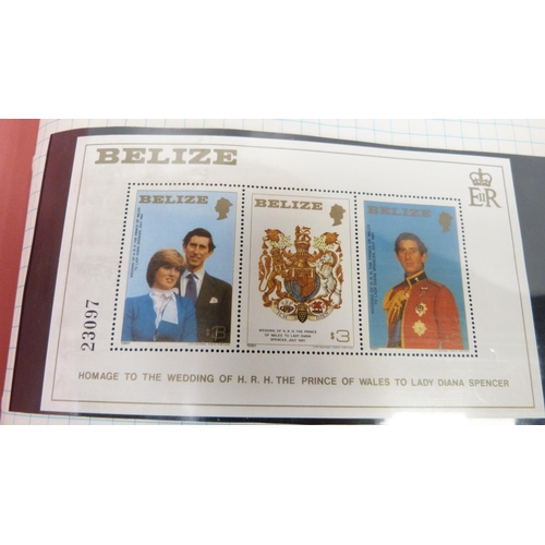 7 - Three cartons containing a collection of stamps to include commemorative Prince Charles and Lady Dia... 