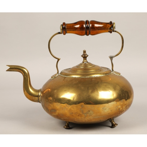 244 - Brass kettle and stand