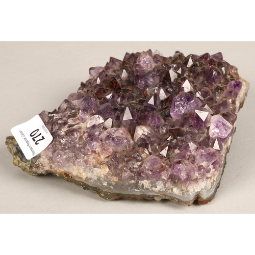 270 - Cluster of amethyst crystals, approx 15cm x 15cm