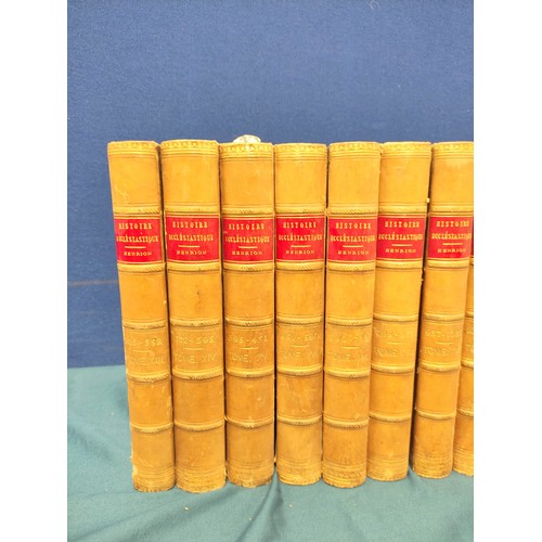 229 - HENRION BARON.  Histoire Ecclesiastique. Vols. 1 to 24, 26 & 27. Quarto. Bindings - half calf, r... 