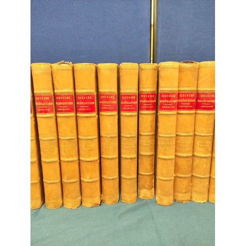 229 - HENRION BARON.  Histoire Ecclesiastique. Vols. 1 to 24, 26 & 27. Quarto. Bindings - half calf, r... 