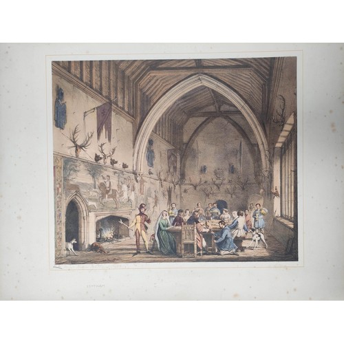 231 - NASH JOSEPH.  The Mansions of England in the Olden Time. 94 fine hand col. lithograph plates in 92 c... 