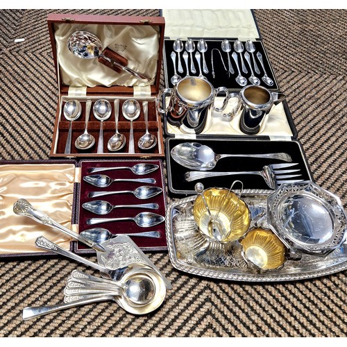 317 - Collection of EP to include flatware, tray, etc