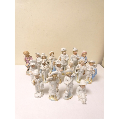 204 - Collection of Continental figures, c1900, modelled as assorted infants, mixed sizes. (17)