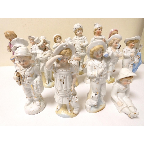 204 - Collection of Continental figures, c1900, modelled as assorted infants, mixed sizes. (17)