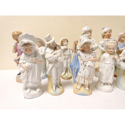 204 - Collection of Continental figures, c1900, modelled as assorted infants, mixed sizes. (17)