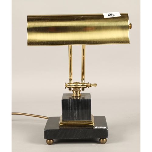 608 - Granite based brass desk lamp